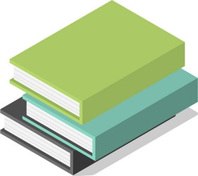 Pack of books on table icon isometric style vector