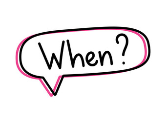 Question when black text in speech bubble vector