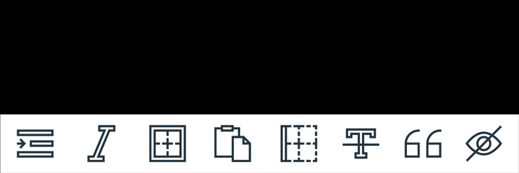 text editor line icons linear set quality vector image