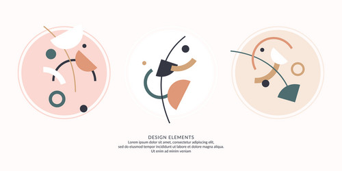 abstract elements in retro style a template vector image