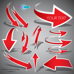 Dynamic Red Arrows on Grey vector image
