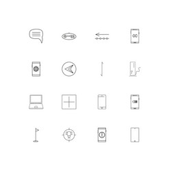 Internet technologies linear thin icons set vector