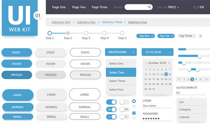 Modern UI Kit - Web Template vector image