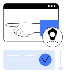 navigating through user interface and direction vector image
