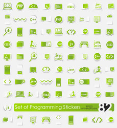 Set of programming stickers vector