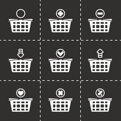 shopping cart icon set vector