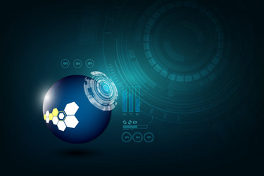 abstract tech sphere digital circuit pattern vector image