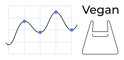 data graph with line chart and points alongside vector image