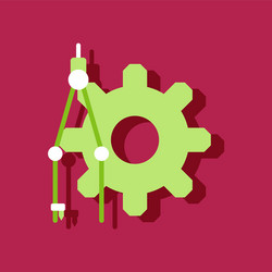 flat icon design collection gear and tool vector image