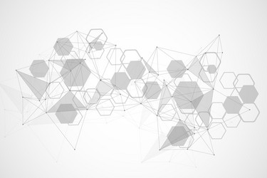 Science network pattern connecting lines and dots vector