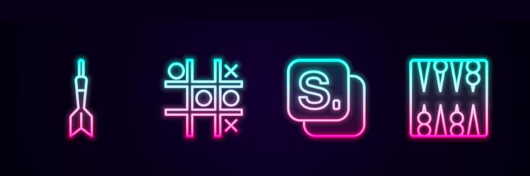 set line dart arrow tic tac toe game bingo vector image