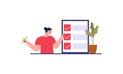 task done business concept with tiny person vector image