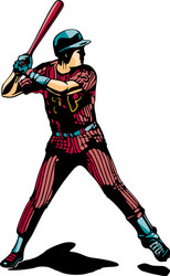 Baseball sports cartoon colored clipart Royalty Free Vector