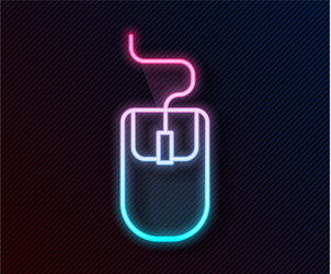 glowing neon line computer mouse icon isolated vector