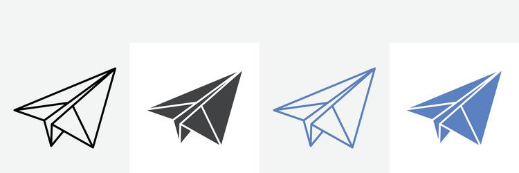 paper plane icon set use for web vector image