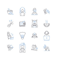 processing line icons collection programming vector