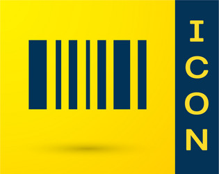 blue barcode icon isolated on yellow background vector