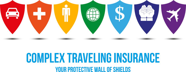 Complex traveling insurance design concept vector