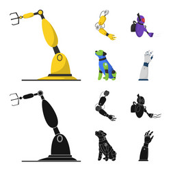 isolated object of robot and factory icon set vector image