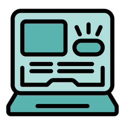 laptop showing website design program interface vector image