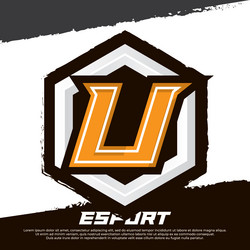 Letter initial u gamer logo design esport vector