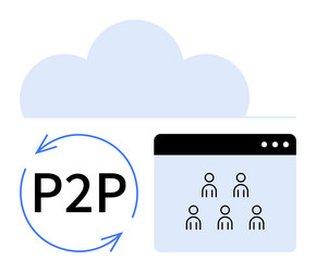 peer-to-peer data sharing via cloud vector image