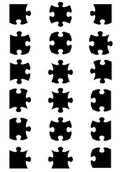 all possible shapes of jigsaw puzzle vector image