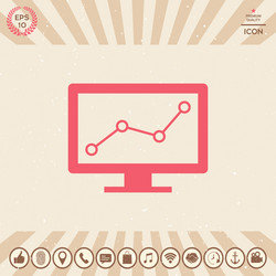 computer monitors with graph vector image