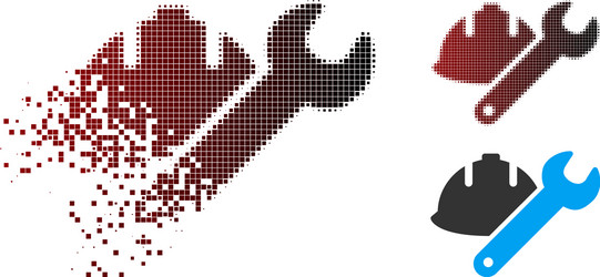 dissolved pixel halftone development icon vector image