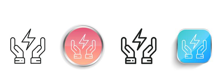 energy icon thin linear regular and button style vector image