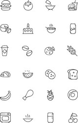 Food Doodle Icons - Outline Vector Image