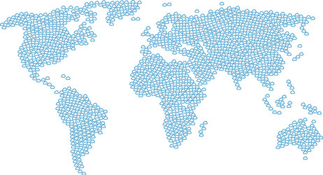 global map pattern of cloud items vector