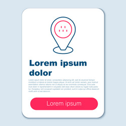 Line map pointer with taxi car icon isolated vector