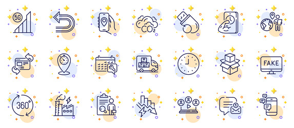 outline set of refresh website location app vector image