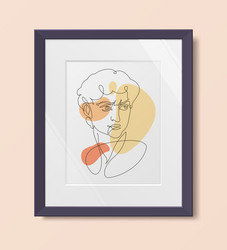 portrait of david in continuous line style vector image