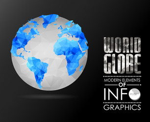world globe triangular map of the earth vector image