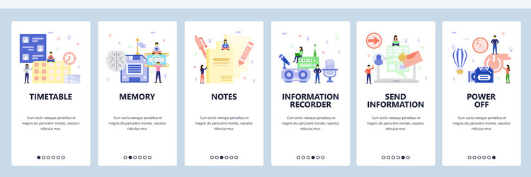 mobile app onboarding screens computer hardware vector