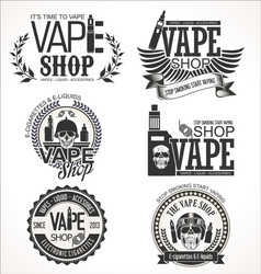 Retro Vape Shop Labels Vector Image