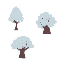 Winter trees in snow set with different shapes vector