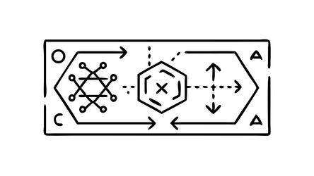abstract data analysis and system integration vector image