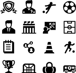 football soccer club icon set vector