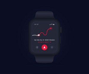 smartwatch map gps navigation app ux ui concept vector image