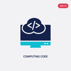 two color computing code icon from computer vector image