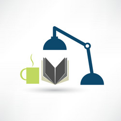 working with a big lamp vector image