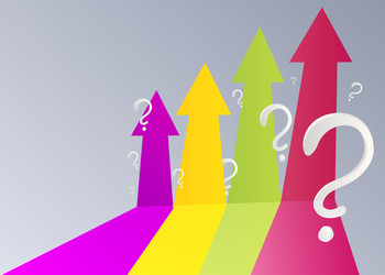 arrows in chart with question mark colorful info vector image