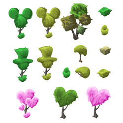 big topiary tree set of various forms vector