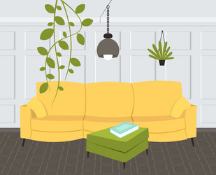 Contemporary living room interior empty no people vector