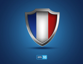 france shield on the blue background vector