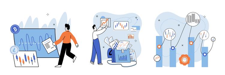 technical analysis explaining complex financial vector image