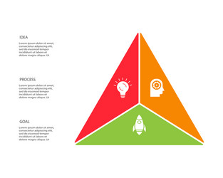 triangle elements graph diagram with 3 steps vector image